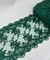 Hunter Green Floral Embroidered Lace Table Runner by the Yard, 14" Wide Sequin Mesh Lace Trim with Scalloped Edges